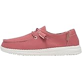 HEYDUDE Women's Wendy Pacific Sunset Size 5 | Women’s Shoes | Women’s Lace Up Loafers | Comfortable & Light-Weight Red
