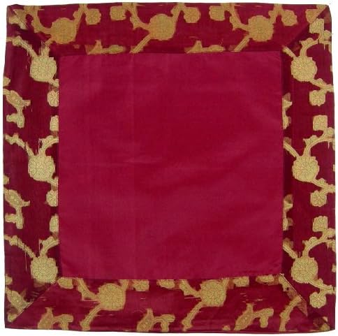 Indian Handmade Gifts -Silk Fabric Pillow Cover - 16 x 16 inches