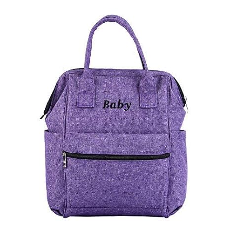 Baybee Premium Wide Open Designer Baby Diaper Backpack/Multi-Function Waterproof Tote Bag Stroller Straps, Travel Bag, Nappy Changing Bag (Purple)