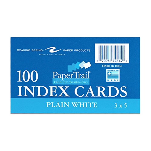 Buy Roaring Spring Index Cards, 3" x 5", White, Unlined, 100/pack Online at desertcartUAE