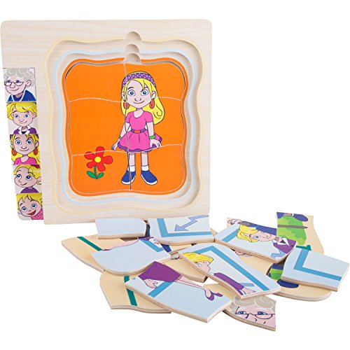 small foot 11028 by Legler Schichtenpuzzle Omas Leben Spielzeug, Mehrfarbig – Bild 3