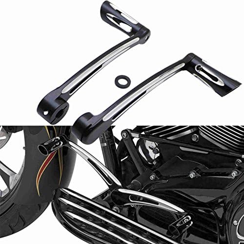 Black Aluminum CNC Deep Cut Heel Toe Shift Lever w/ Shifter Pegs For Harley FLH/T &amp; 1997-2016,FL Softail 2000-2016