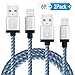 Elktry, iPhone Charger Cable 2Pack 6FT Durable Nylon Braided Sync Wire Fast Lightning Charging Data Transfer Cord for iPhone7 7plus 6 6s 6plus 6splus SE 5s 5c 7 iPad Pro Air iPod (White Blue)