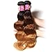 UNice Hair 8a Grade Ombre Body Wave Hair 3 Bundles, Brazilian Remy Hair Body Wave Weave, 100% Human Hair Extensions 3 Tone 1b 4 27 Color 100g/pc (16 18 20)