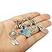 FINREZIO 14G Stainless Steel Dangle Belly Button Rings for Women Girls Body Piercing Jewelry Set 7Pcs (Blue)
