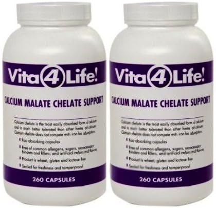 Vita4life, 300 Mg, Calcium Malate Chelate 'Plus' Vitamin D3 Support - 520 Count