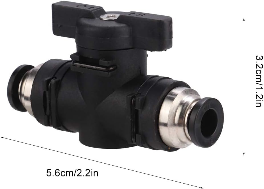 Pssopp Aquarium CO2 Valve 2 Way Air Regulator for Aquariums Manual On/Off Switch Valve for 6 mm Pipes, Default - Image 3