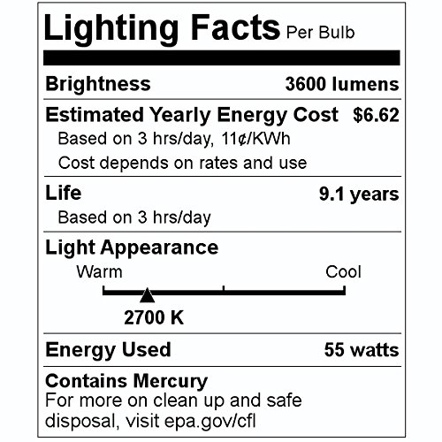 LongStar 00453 - FE-US-55W/27K Twist Medium Screw Base Compact Fluorescent Light Bulb