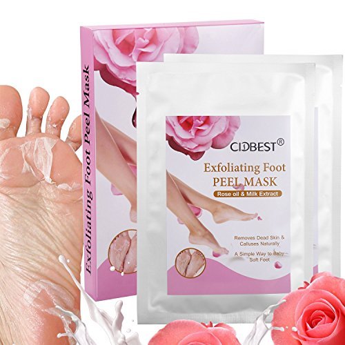 Foot mask, Foot Peeling Mask, Foot Peel Mask, Exfoliating Foot Mask, Foot Callus Remover Mask, 2 Pairs Natural Rose Foot Peel Off Mask Peeling Away Calluses and Dead Skin cells (Rose)