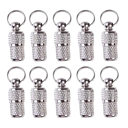 Adasea 10 PCS Pet ID Tags Stainless Steel Personalized Dog Cat Tags Small Animal ID Tag Barrel Tube Anti-lost