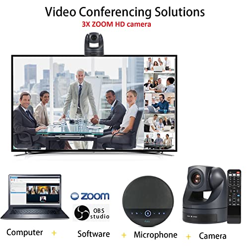 PTZ Camera 3X Optical Zoom Video Conference Camera HD 1080P USB2.0