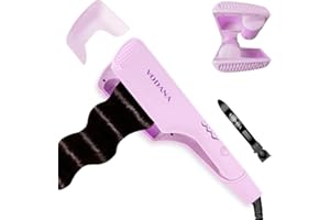 VODANA Professional Triple Flow Ceramic Hair Waver - Easy Beach Waves with Embedded Double Barrel Wave Iron. Experience Instant Heat, Long-Lasting Performance, and Quick Heat Up. (1.25 inch, Lavender)