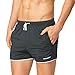 Baleaf Men's 3 Inches Bodybuilding Workout Shorts Drawstring Running Shorts Zipper Pockets