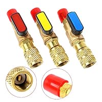 DOPTHOI - 1pc 1/4" Male to 5/16" Female SAE R410A Refrigerant Straight Ball Valve AC Charging LS