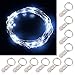 ZJMZZM Led Silver Wire String Lights, 10 Sets 20 Micro LEDS Operated by Battery Box, Perfect for Any DIY Decoration in Birthday, Wedding, Hallowmas and Other Party (6.8 Feet/2M, Pure White)