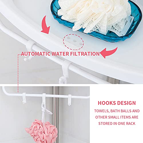 Shower Caddy, Constant Tension Corner Shower Caddy, 4 Tier Positionable Shelves, Rustproof, Strong and Sturdy, Height Adjustable