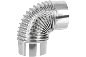 DOITOOL 3.5 Inch Stainless Steel Stove Pipe Elbow 90 Degree Chimney Extension Tube Wood Stove Exhaust Accessory for Outdoor C