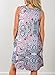 ZESICA Women's Summer Sleeveless Damask Print Pocket Loose T-Shirt Dress Pink Floral XX-Large