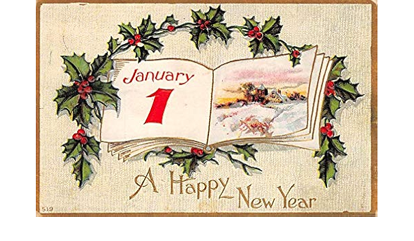 New Years Day Postcards Old Vintage Antique Post Cards John Winsch Publishing Postal Used Unknown At Amazon S Entertainment Collectibles Store