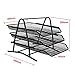Mesh Desk Organizer, AGPtEK 3 Tier Letter Tray Organizer Office Desktop Document Paper File Storage Mesh Filling Collection for Home &Office Use, Black