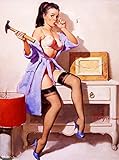1940s Pin-Up Girl Ouch, I smashed my Thumb! Picture Poster Print Art Pin Up