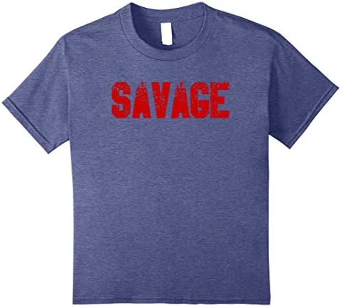 Kids Savage T-Shirt - Distressed Look - Gift 8 Heather Blue
