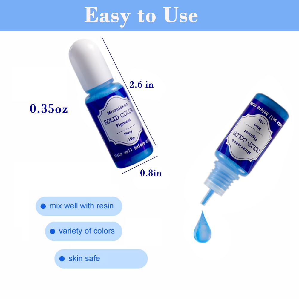 Miraclekoo 18 Colors Epoxy Resin Pigment Opaque Liquid UV Resin Dye Colorant, 0.35oz Each