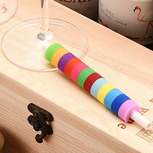 Cheer Multicolor Wine Glass Charms Set of 12 Drink Markers for Cocktails, Martinis, Champagne Flute Make Your Drink Unique & Reusable Glass Identifiers 7717-W501-12