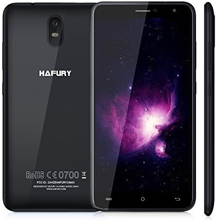 Unlocked Android 7.0 Smartphones, HAFURY UMAX 1.3GHz Quad Core SIM Free with 6.0'' HD IPS Touch Display, 4500mAh, Dual SIM/Dual Camera (13MP + 5MP), WiFi / GPS, 2GB RAM+16GB，3G (Black)