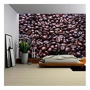 Closeup of Coffee Beans - Removable Wall Mural | Self-Adhesive Large Wallpaper - 66x96 inches
