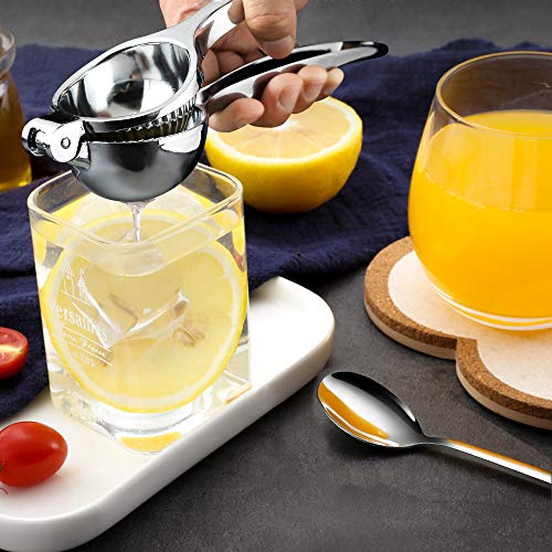 Lemon Squeezer,Icnice Stainless Steel Hand Press Juicer Manual Citrus Squeezer Orange Juicer with Lemon Grater and Mixing Spoon for Juicing Oranges,Lemons & Limes