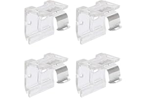 Aifeier ET 4 Pcs Cordless Shade Mounting Bracket with Metal Clips for 1" (25mm) for PVC Cordless Honeycomb Cellular and Pleated Shades Cordless Blinds Headrail Holder Clip