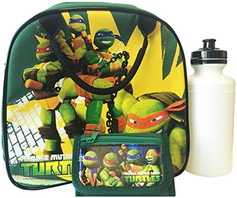 Teenage Mutant Ninja Turtles Lunch Bag, Water Bottle and Wallet Set - Great Gift Set for Boys