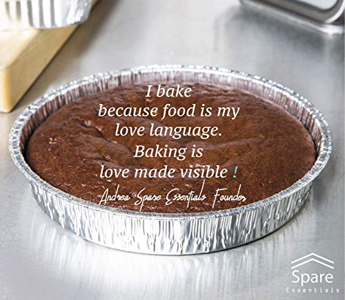 45 Pack - 9 Inch Round Aluminum Pans, with Clear Plastic Lids. Round Tins for Baking and Food Transport. Round Foil Pans. Pie Tins Perfect for Pies, Quiche, Nachos and Pastries by Spare Essentials - Thumbnail 6