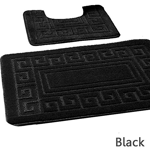 Bath Mat Set 2 Piece Non Slip Rubber Pedestal and Bath Mat Set Toilet