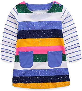 Ubeiyi Little Girls Long Sleeve Cotton Casual Dress