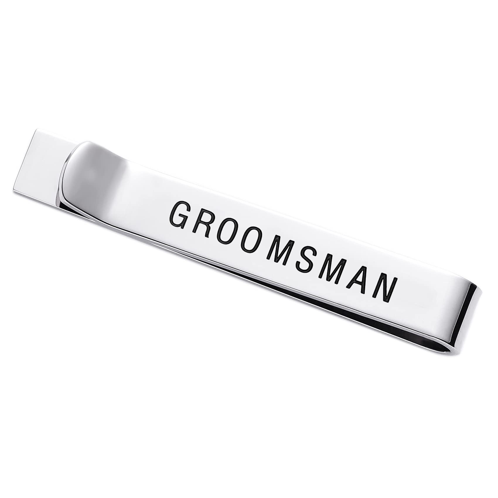 Brother of The Bride Wedding Gifts Tie Clips For Men Man of Honor Groomsman Tie Clip (GROOMSMAN)