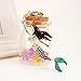 Bolbove Pretty Mermaid Sparkling Charm Blingbling Keychain Crystal Rhinestone Pendant (Blue)