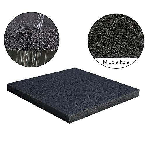 NGe Reusable Aquarium Biochemical Cotton Filter Sponge Pad Black 50x50x2cm (Medium Hole)
