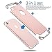 Hovisi 3 in 1 Anti-Scratch Anti-Fingerprint Shockproof Electroplate Frame with Non Slip Coated Case for iPhone 7 (Rose Gold)
