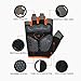 HuwaiH Cycling Gloves Men's/Women's Mountain Bike Gloves Half Finger Biking Gloves | Anti-slip Shock-absorbing Gel Pad Breathable Cycle Gloves (Black Orange, Large(Male))