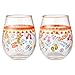 Enesco Designs by Lolita Flip Flops Too Acrylic Stemless Wine Glasses, Set of 2, 15 oz