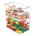 mDesign Plastic Stackable Toy Storage Bin Container Box, Hinge Lid for Organizing Living Room, Play Room, Bedroom, Nursery, Hold Blocks, Puzzles, Books, Lumiere Collection, 2 Pack - Clear