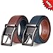 BESTKEE Men's Leather Belt, Reversible Belts for Man with Rotated Buckle, Blue Size36-38