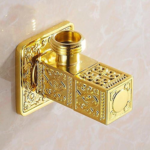 Vinteen Antique Triangle Valve High Pressure Angle Valve Faucet Toilet Water Heater Octagonal Valve Hot And Cold Angle Valve Heat Sink Constant Temperature Control Valve Column Shape Angle Valve ( Color : Golden )