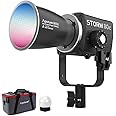 Aputure Storm 80c RGB LED Video Light - 80W Full-Color Point Source Fixture, 20,185 Lux @1m, 1800K-20,000K, Advanced Diode Mixing, CRI≥97, IP65 Weatherproof, Sidus Link, DMX & LumenRadio Control