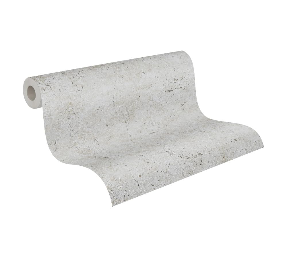 Livingwalls Plain Wallpaper Elements A.S. Création Non-Woven 10.05 m x 0.53 m Grey Made in Germany 369112 36911-2