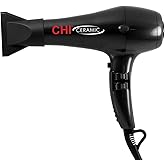 CHI Ceramic 1875 Watt Hair Dryer, Jett Black | Includes A Concentrated Nozzle, Quick-Drying, Reduces Frizz &amp; Increases Shine
