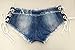 Soojun Women's Low Rise Lace Up Cheeky Mini Denim Shorts Clubwear, US 6-8, 2 Blue