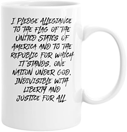 Rebelution Life Life American Flag and Pledge Coffee Cup White 15 Ounce